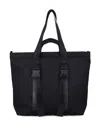 Y-3 Spacious Tote Bag With Leather Straps And Embossed Logo In Black