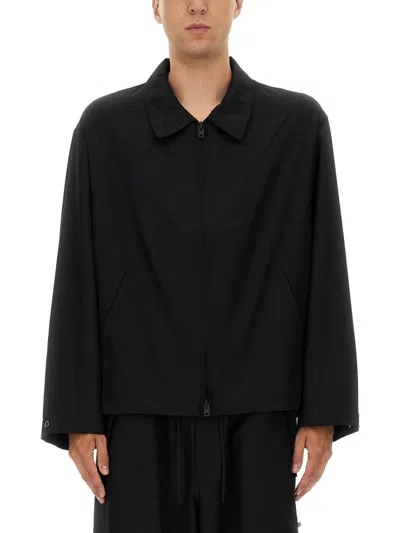 Y-3 BOXY BLACK WOOL JACKET WITH MINIMALIST DESIGN