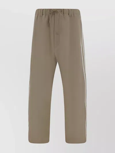 Y-3 Branded Side Panel Trousers With Waistband Loops In Brown