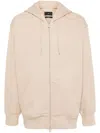 Y-3 Logo Printed Zipped Hoodie In Brown