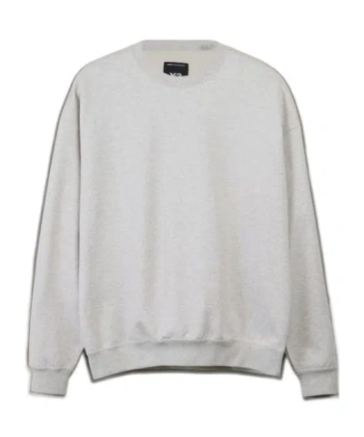 Y-3 Brushed Terry Crewneck Sweatshirt In White