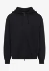 Y-3 Brushed Terry Zip Hooded Sweatshirt In Black