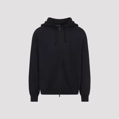 Y-3 Brushed Terry Zip Up Hoodie In Black