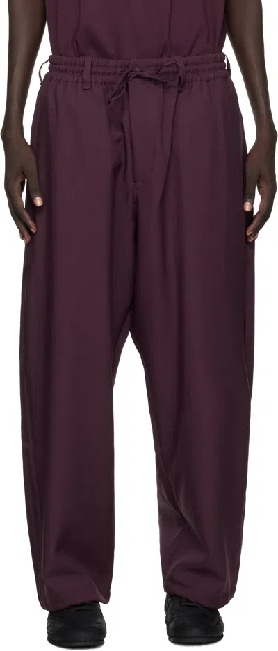 Y-3 Burgundy Sport Uniform Track Pants In Purple