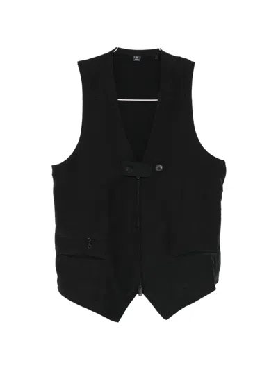 Y-3 Button Zip Vest In Black
