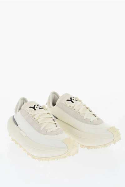 Y-3 By Yohji Yamamoto Adidas Fabric And Suede Y-3 Makura Low Top Sneakers With Chu In Beige