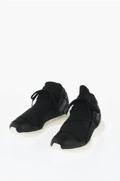 Y-3 By Yohji Yamamoto Adidas Fabric Sock Sneakers With Contrast Sole In Black