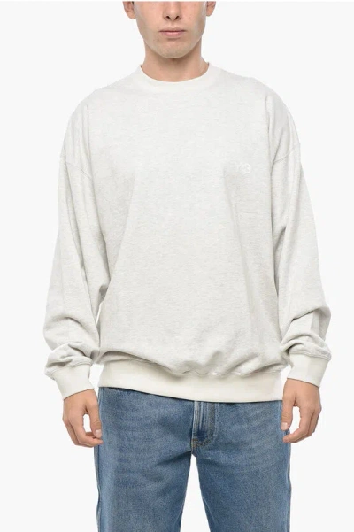 Y-3 By Yohji Yamamoto Adidas Solid Color Brushed Cotton Crew-neck Sweatshirt In Multi