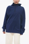 Y-3 By Yohji Yamamoto Mock Neck Cotton Blend Sweatshirt With Half Zip