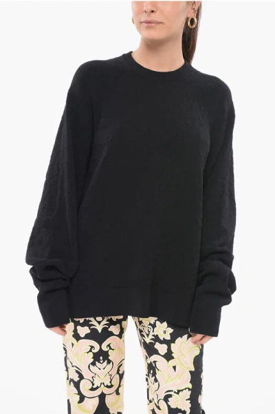 Y-3 By Yohji Yamamoto Stretch Cotton Oversized Sweater With Crew Neck