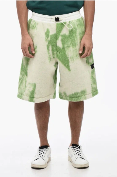 Y-3 By Yohji Yamamoto Wool Blend Short With Tie Dye Effect In Green