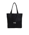 Y-3 Adidas Y 3 Black Cotton Tote Bag With Logo In Black