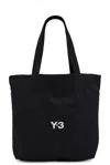 Y-3 Adidas Y 3 Black Cotton Tote Bag With Logo In Black