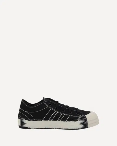 Y-3 Black Textile Sneakers With Distressed Sole