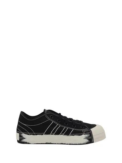 Y-3 Black Textile Sneakers With Distressed Sole