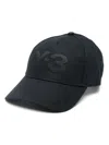 Y-3 Flocked-logo Baseball Cap In Black