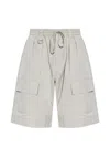 Y-3 Cargo Drawstring Shorts In Gray