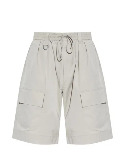 Y-3 Cargo Drawstring Shorts In Gray