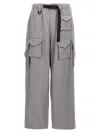 Y-3 Gray Refined Wool Cargo Pants In Gray