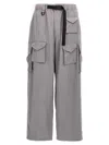 Y-3 Gray Refined Wool Cargo Pants In Gray