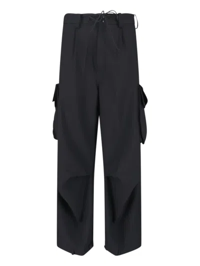 Y-3 Cargo Trousers With Cut-out Detail – Black