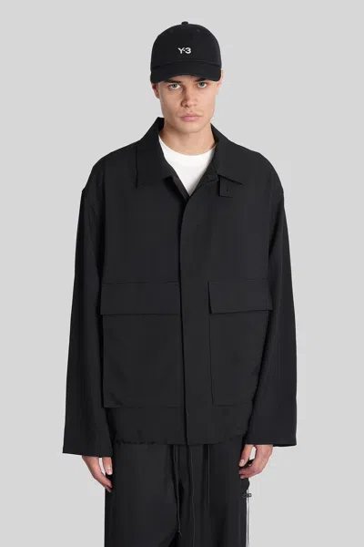 Y-3 CASUAL JACKET IN BLACK POLYESTER