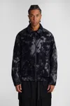 Y-3 Black And White Camouflage Jacket Duvets And Padded Items Black In Blue