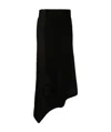 Y-3 Asymmetric Mélange Wool-blend Midi Skirt In Black