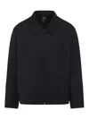 Y-3 Black Wool-blend Jacket With Pointed Collar And Two-way Zip Closure In Black