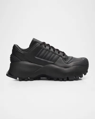 Y-3 Chavarria Forum Leather Chunky Sneakers In Black