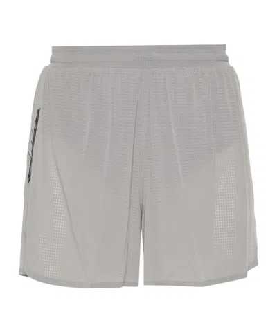 Y-3 Checked Running Shorts In Gray