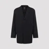 Y-3 Black Pinstripe Refined Wool Chore Blazer In Black