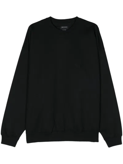 Y-3 CLASSIC BLACK SWEATSHIRT WITH SOFT COTTON-POLYESTER BLEND