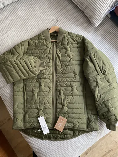 Pre-owned Y-3 Classic Bomber Jacket Olive Xl In Green