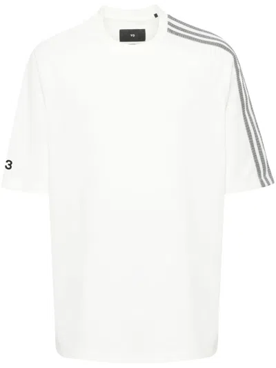 Y-3 Adidas Y 3 White Crew Neck T Shirt With Logo