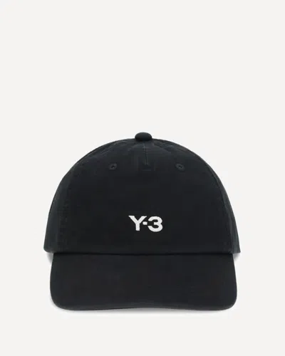 Y-3 Cotton Baseball Cap In Black
