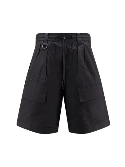 Y-3 Cotton Blend Cargo Bermuda Shorts In Black