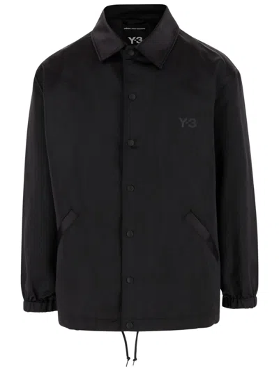 Y-3 Cotton Blend Gfx Coach Jacket In Black