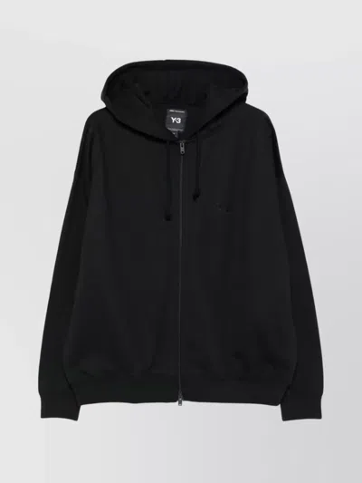 Y-3 COTTON BLEND HOODIE FEATURING DRAWSTRING HOOD