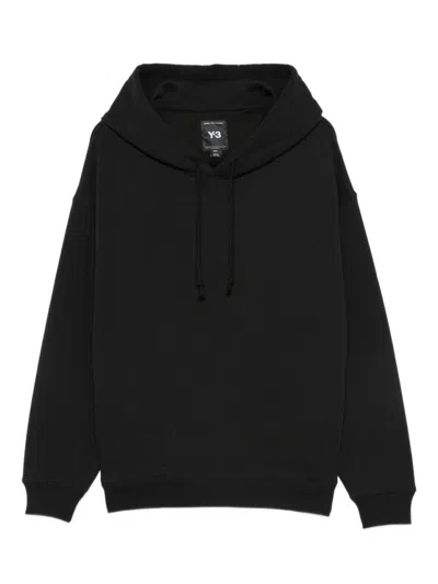 Y-3 COTTON HOODIE WITH LOGO DETAIL AND DRAWSTRING HOOD