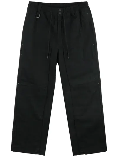 Y-3 Cotton Straight-leg Trousers In Black