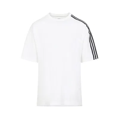 Y-3 Cotton T-shirt With Contrasting Stripes In White