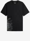 Y-3 Black Printed T-shirt In Blue