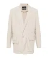 Y-3 Cr Nyl Single-breasted Blazer In White