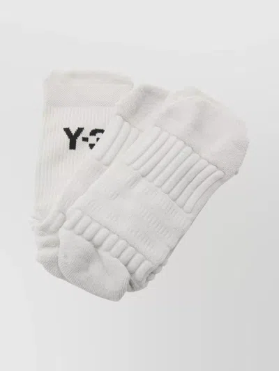 Y-3 Crew Length Ribbed Socks Collection In White