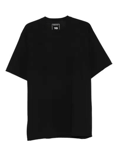 Y-3 Black Cotton T-shirt With Logo