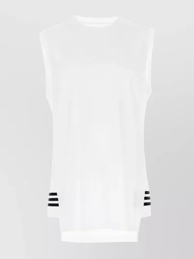 Y-3 Crew Neck Sleeveless Top With Side Stripe In Multicolor