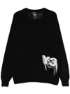 Y-3 Black Recycled Polyester Sweater With Embroidered Logo In Black