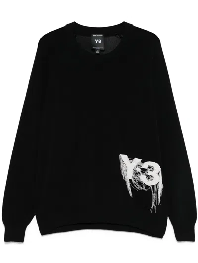 Y-3 Black Recycled Polyester Sweater With Embroidered Logo