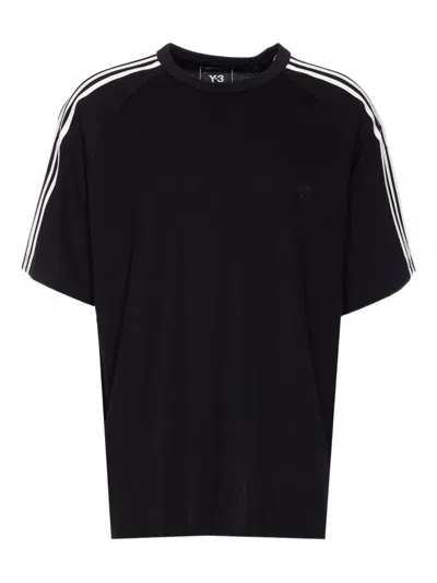 Y-3 Adidas Y 3 Black T Shirt In Wool And Nylon Blend
